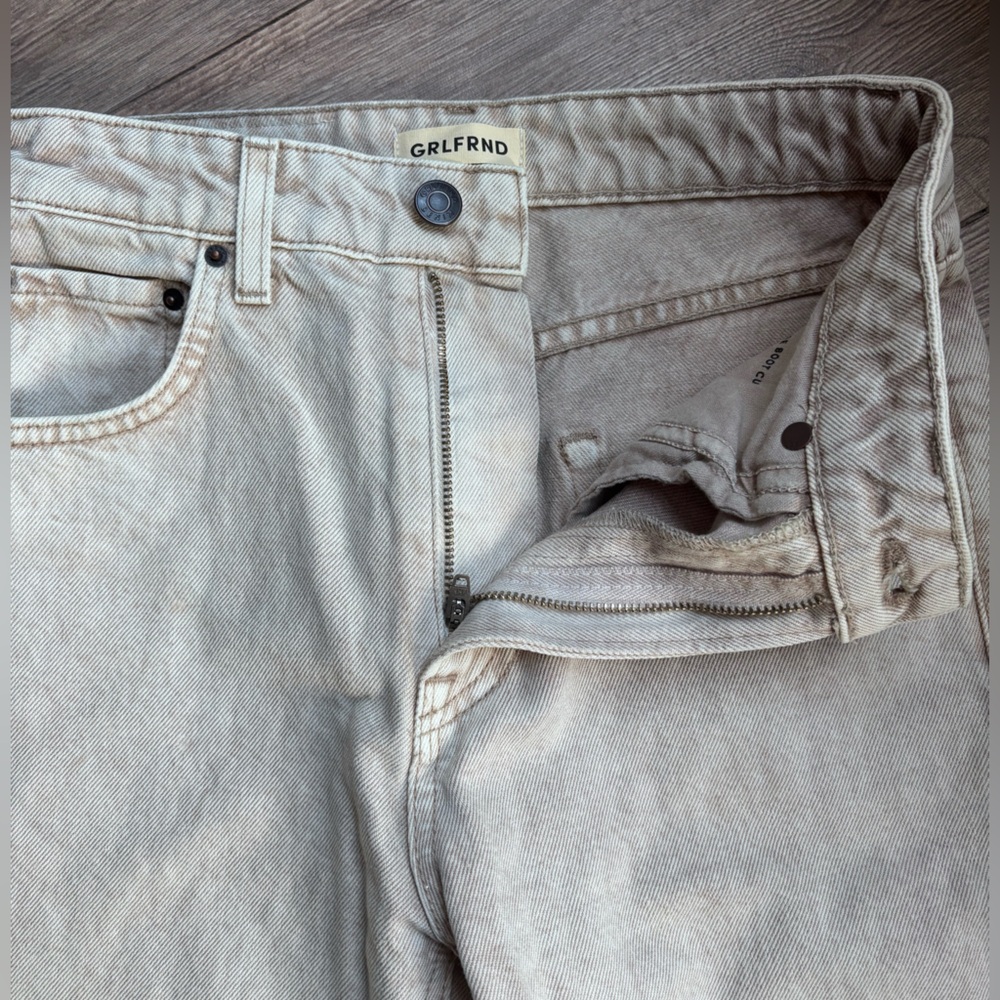 GRLFRND Melanie High Rise Boot Cut Jeans Denim Montana Wash Size 24 Made in USA - Picture 7 of 16